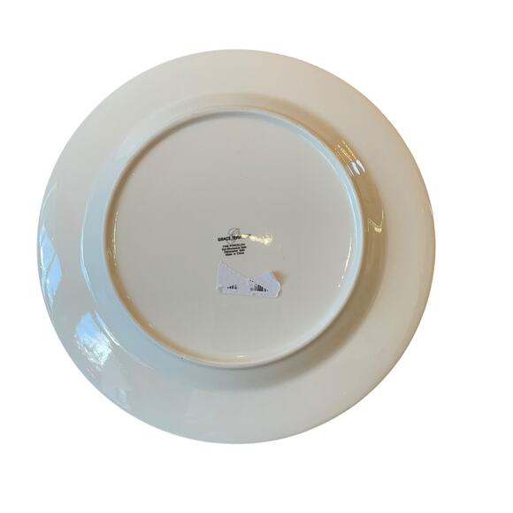 Grace Teaware Fine Porcelain Dinner Plates 10.5in Blue Floral Gold Trim Set of 5 - Picture 9 of 12